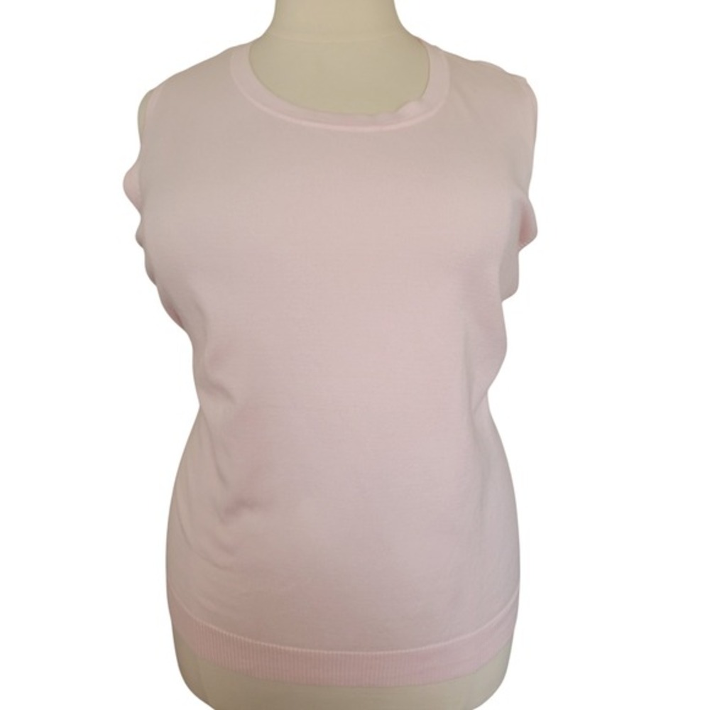 CJ Banks Womens 2X Light Pink Sleeveless Knit Shell Sweater Top